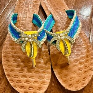Juicy Couture Palm Tree Flip Flops